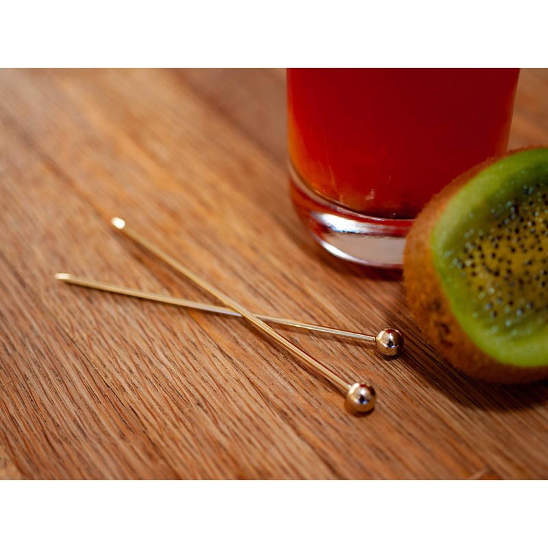 Beaumont Ball Garnish Cocktail Pick Gold Plated (Pack of 10)