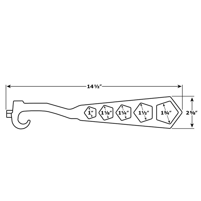 FireHoseDirect 5 Hole Fire Hydrant Wrench