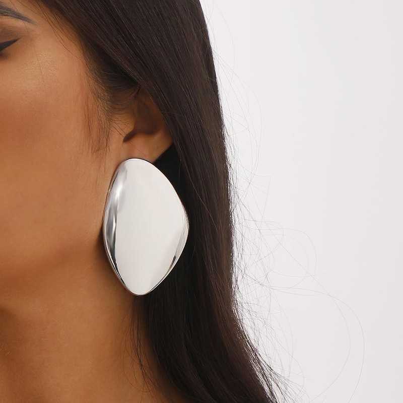 Chunky Gold Drop Statement Earrings for Women Fashion Large Irregular
