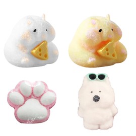 4Pcs Animals Squishy Toys, cat paw squishy, Squishy Fidget Toys for Kids, Squishy Hamster, Squishy Toys, Squishy Fidget Toys Toy Hamster Cute Toys