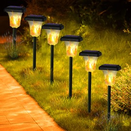 Swingers Solar Lights Outdoor,with Upgraded 2nd-gen Flame tech,LED Solar Torch Lights with Flickering Flame,Waterproof Outdoor Garden Light for Christmas, Garden, Landscape, Path, Yard, Patio (6)