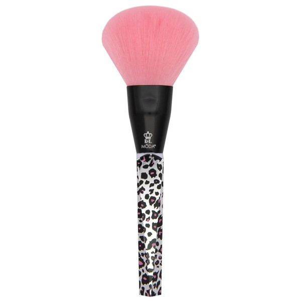 MODA Pink Leopard Powder Brush – Soft, Vegan Filaments for