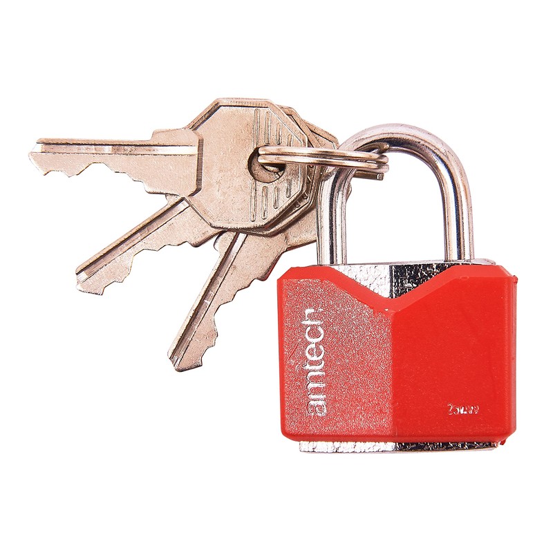 Amtech T0702 25mm Rhombic Chrome Plated Iron Padlock