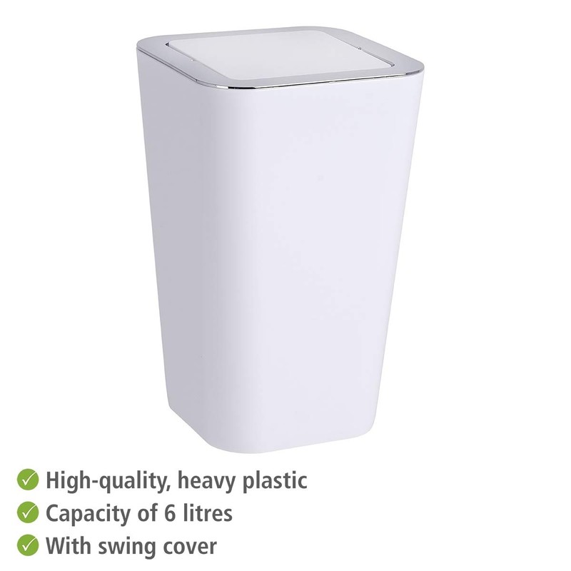 Wenko Candy Swing Cover Bin, ABS/PS, White, 18 x 18