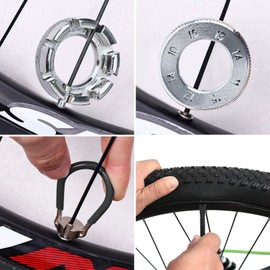 ZUYIST Spoke Wrench Bicycle, Tyre Lever Bicycle Metal and 10-15 Universal Spoke Tensioner Steel Nipple Tensioner Bicycle Tool for Maintenance and Adjustment of Bicycle Wheels