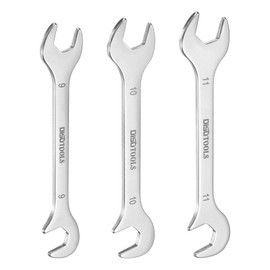 sourcing map Super-Thin Open End Wrench Set 9/10/11mm Metric Double Open-End Wrench 30Cr13 Stainless Steel Spanner with 15°and 75° Angled for Auto Repairs Home Projects