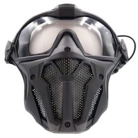 CHURACY Airsoft Mask Goggles Anti-Fog Fan Face Guard Equipment Mesh Face Mask