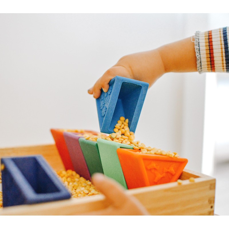 Triblox Rainbow, 9 Silicone Blocks with Numbers and Illustrations