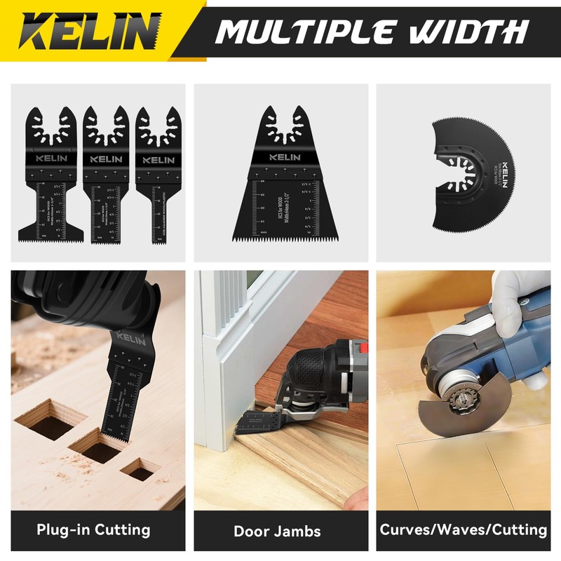 KELIN 118 PCS Multitool Blade Kits Cutting and Sandpaper Oscillating