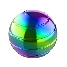 Apqdw Kinetic Spinning Desk Toy Ball, Metal Stress Ball for Adults Anxiety, ADHD Optical Illusion Fidget Spinning Toys for Adults (39MM)