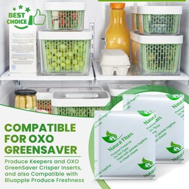 Natural Filters Replacement for Greensaver OXO Carbon Refill Packets and Crisper Inserts - 12 Pack