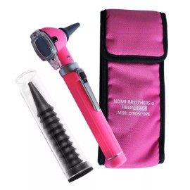 NOMI BROTHERS PREMIUM FIBEROPTIC OTOSCOPE SET ENT EXAMINATION DIAGNOSTIC USE Pink