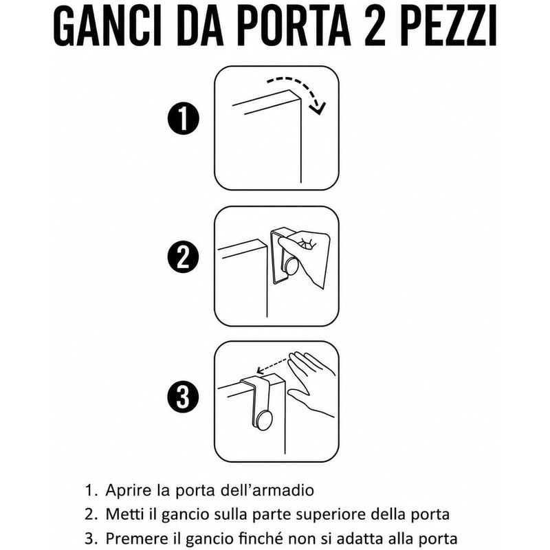 Ganchos Blancos OTHERWISETRIVIAL 47944 para Puerta y Pared 2 Unidades