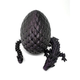 Munnygrubbers - Small 12" Crystal Dragon Fidget Toy with Surprise Egg - Heavy Duty - 3D Printed Flexible Articulating Plastic Collectible Figurine - (Magic Purple)