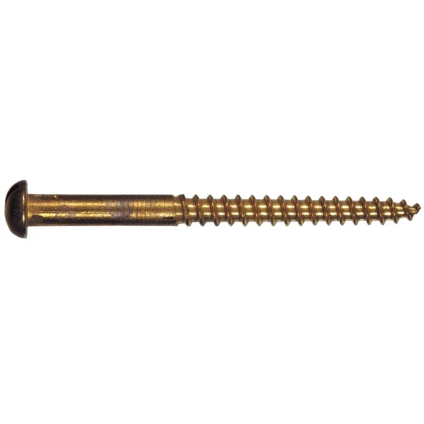 The Hillman Group 7224 Brass Round Head Wood Screw, 8