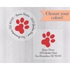 Paw Print Transparent Return Address Labels, Dog Lover Address Stickers