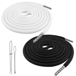 Drawstring for Hoodie & Jogging Bottoms - 160 cm Replacement Cord with Threading Needle and Buckle, 2 Pieces Cotton Cord for Swimming Trunks, Waistband, Sweatshirts, Drawstring for Jogging Bottoms and
