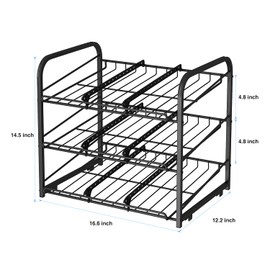 AIYAKA Can Rack Organizer, 3 Tier Stackable Can Storage Dispenser,for Food Storage, Kitchen or Pantry, Storage for 36 Cans, Black