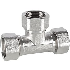 Beduan Stainless Steel 1/2"G 3 Way Diverter, 3 Ends Movable Cap Flexible Tee Connector for Angled Valve, Bidet, Sprayer, Shower Arm(Thread ID/OD is 19.8MM/3/4")