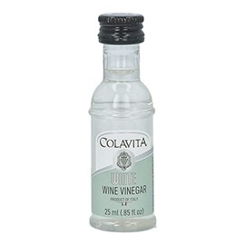 Colavita Mini Sizes - White Wine Vinegar, Pack of 80 (25ml each, .85oz) Plastic Bottles