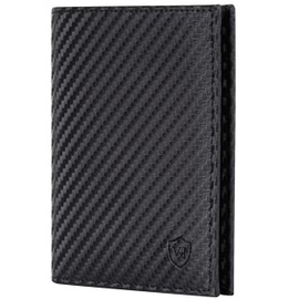 VON HEESEN® Wallets Men & Women, Black carbon, With coin compartment