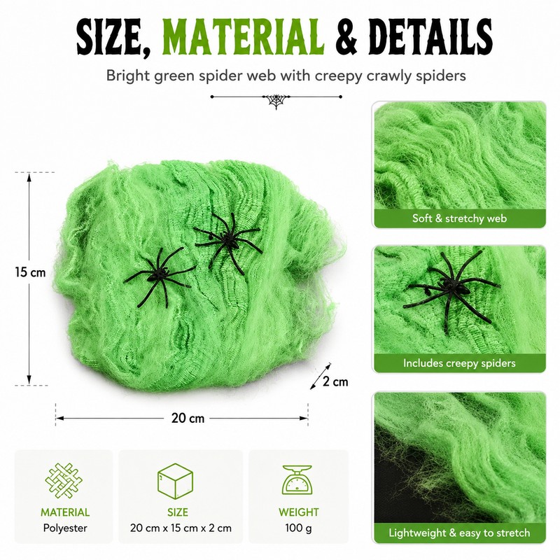 Halloween Spider Web Decoration for Haunted House – 100g Stretchy