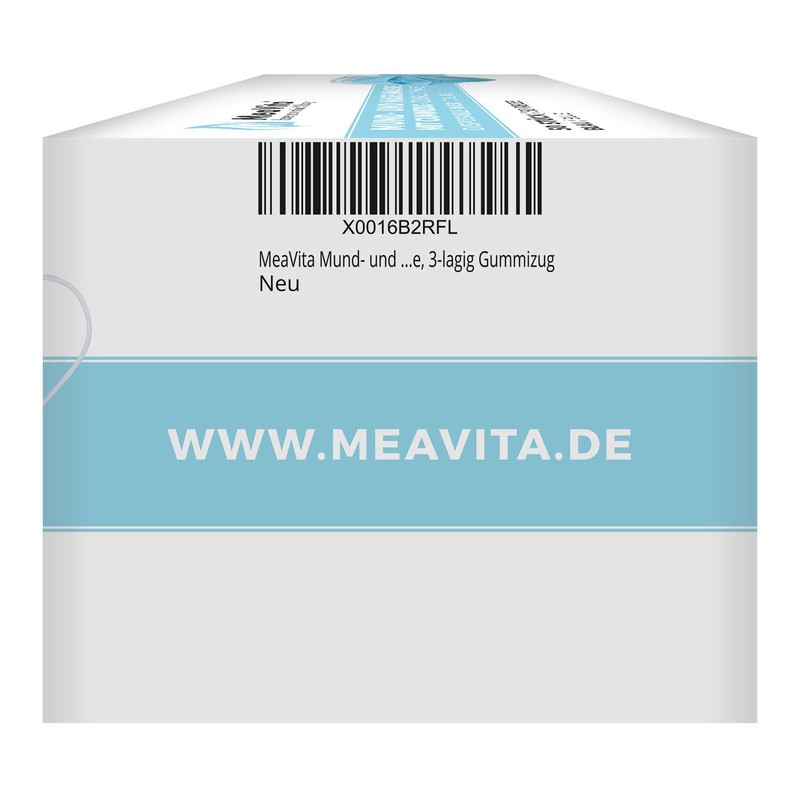 MeaVita Mouth and Nose Mask, Pack of 50, Disposable Mask,