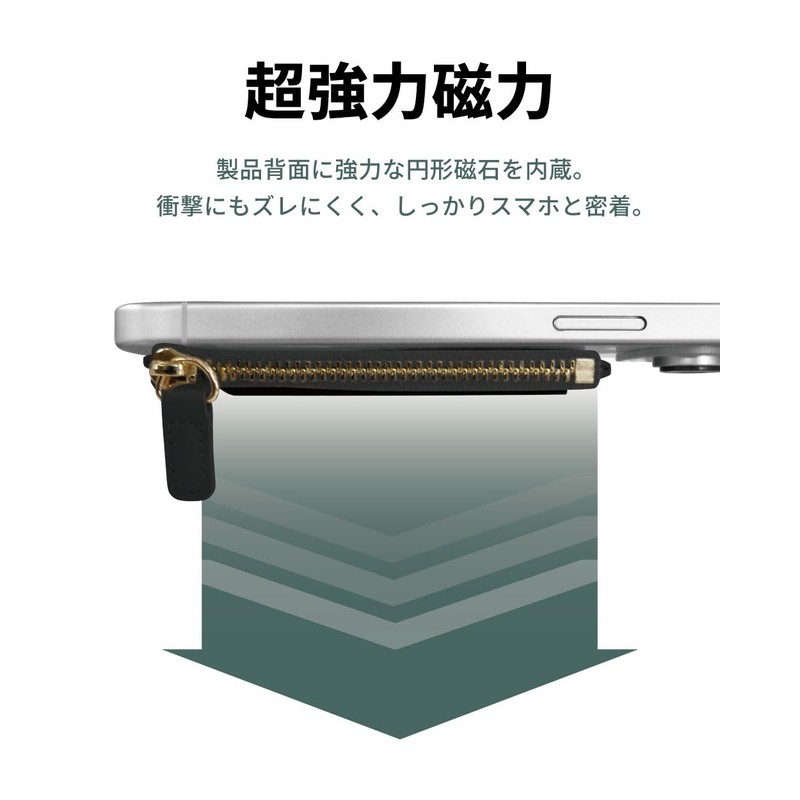 wizu Card Folder, MagSafe Compatible, Zippered Card Holder, Wallet, Leather,