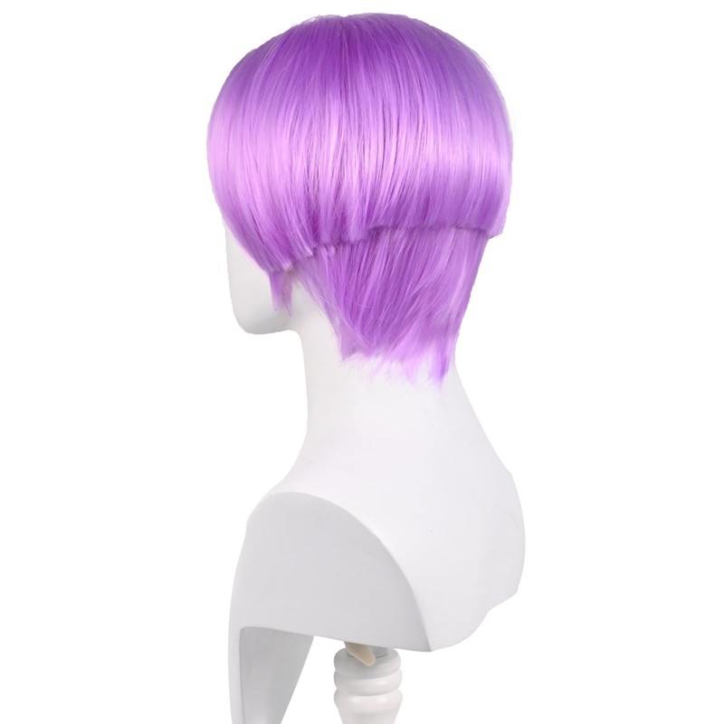 abouder Light Purple Wig Undercut Parted in the Middle Men