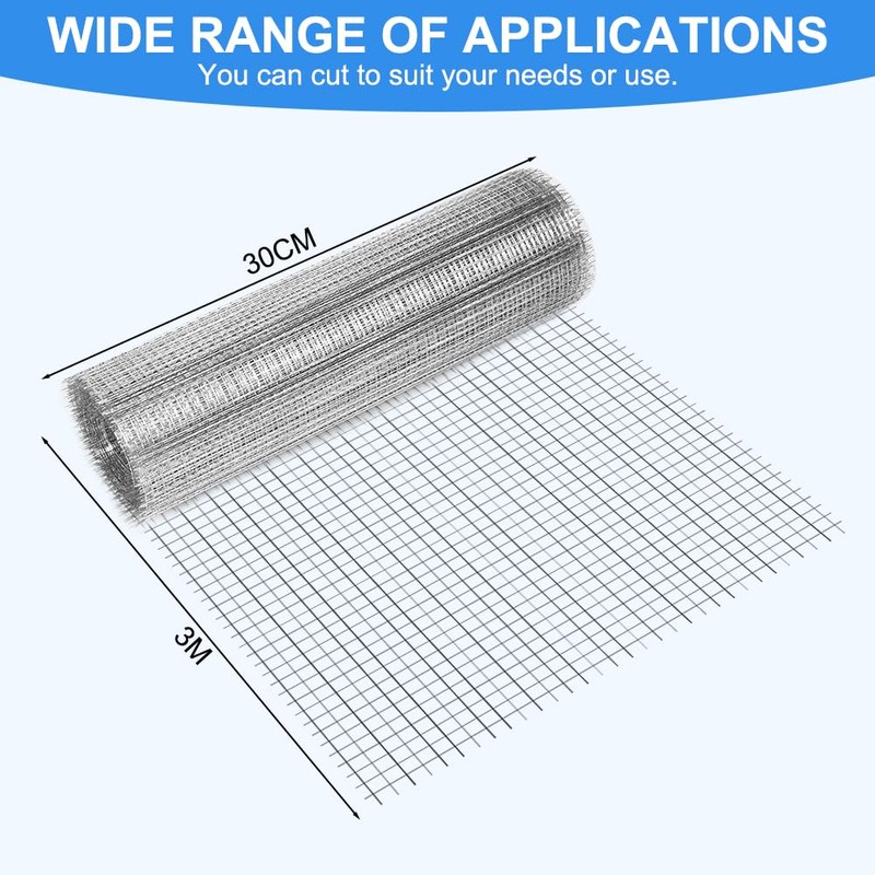 AMFUN 300mm*3m Rodent Mesh,Welded Metal Mesh Hot Dip Galvanised,for Vegetables