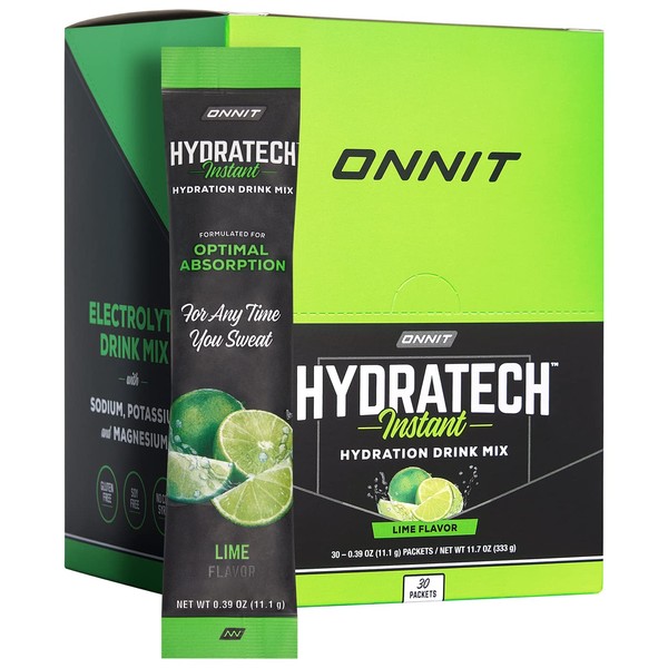 ONNIT HYDRATech™ Instant Electrolyte Replenishment Hydration Multiplier Drink Mix Powder - Fresh Lime (30ct)