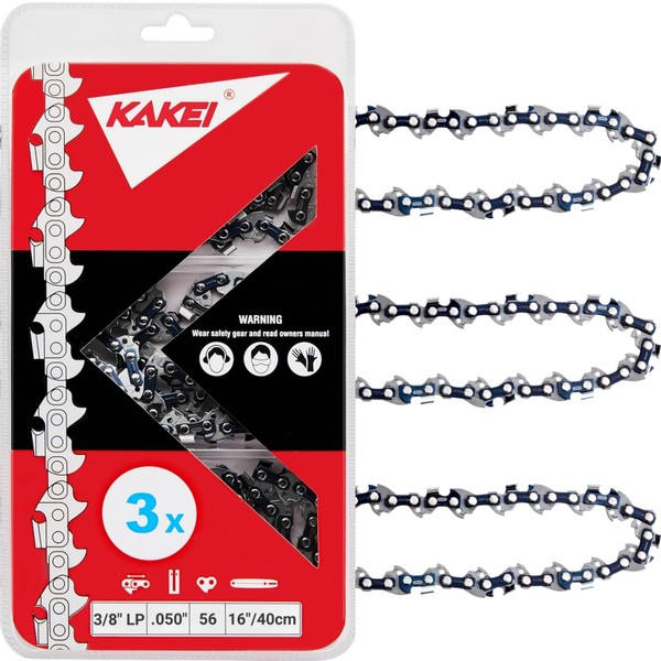 KAKEI 16 Inch Chainsaw Chain 3/8" LP Pitch .050" Gauge