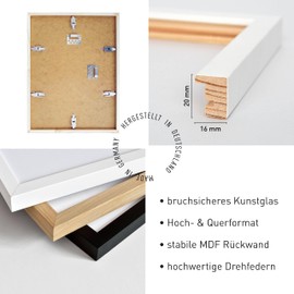 DEHA Fontana Wooden Picture Frame, 21 x 29.7 cm, White