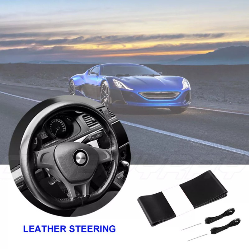 CHUSYYRAY Genuine Leather For MAZDA New Black 15" Diameter Car