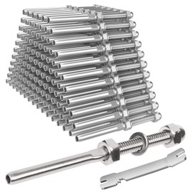 BLIKA 120 Pack Cable Railing Swage Threaded Stud Tension End Fitting Terminal for 1/8" Deck Cable Railing, T316 Stainless Steel, Cable Railing Tensioner 1/8" for 2"x2" Wood/Metal Post