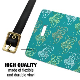 Goldfish Pattern Luggage ID Tags Suitcase Carry-On Cards - Set of 2