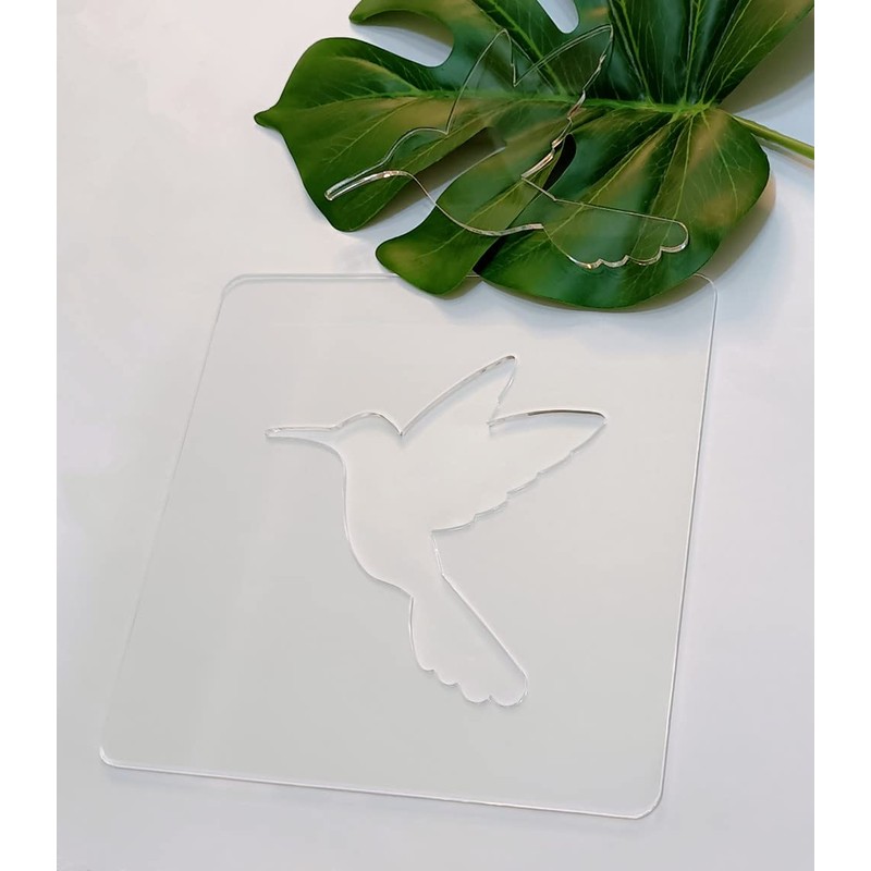 Humming Bird Template,Acrylic Router Template,Woodworking Router Template Tracing Guide (7.875"x