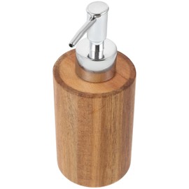 Beavorty Wooden Liquid Soap Dispenser Lotion Pump Dispenser Shampoo Shower Gel Bottle Refillable Container for Bathroom