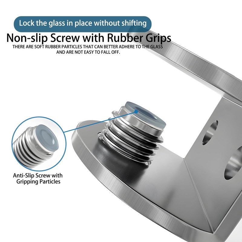 Stainless Steel Glass Shelf Brackets, 4-Pack