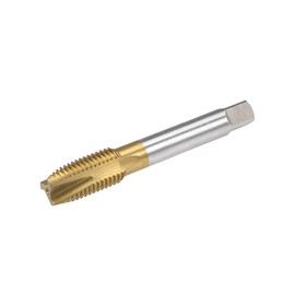 uxcell Spiral Point Plug Threading Tap M16 x 2 Thread, Ground Threads H2 3 Flutes, High Speed Steel HSS 6542, Titanium Coated, Metric Screw Taps Tapping Bit for Thread Repair
