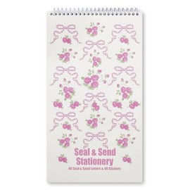 iscream Seal and Send - Bloc de notas de papelería de 40 hojas con sellos, bonito en rosa