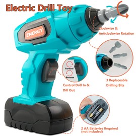 Mahduo Kids Tool Set, 43 PCS Construction Toys Tool Kit with Builder Worker Vest, Hard Hat, Toy Drill, Toddler Tool Belt, Pretend Play Kids Toys Gifts for Boys Girls Age 3 4 5 6 Years Old