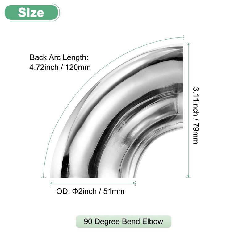 M METERXITY 2-Pack OD 2 Inch 90 Degree Mandrel Bend