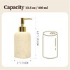 SEICASAYA 13.5 oz Bathroom & Kitchen Countertop Soap Dispenser, Travertine-Look
