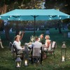 OVASTLKUY 13Ft Patio Umbrella with Solar Lights Outdoor Double-Sided Market
