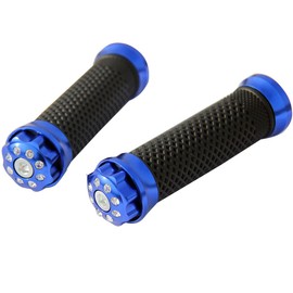 MotorToGo Blue CNC Aluminum 7/8" 22mm Handlebar Grips with Diamonds End Caps for 2018 Honda Rebel 500 CMX500 ABS