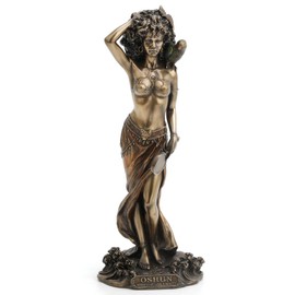 VERONESE DESIGN 9.5 Inch Tall Oshun The Orisha of Love, Marriage, and Fertility Cold Cast Resin Antique Bronze Finish