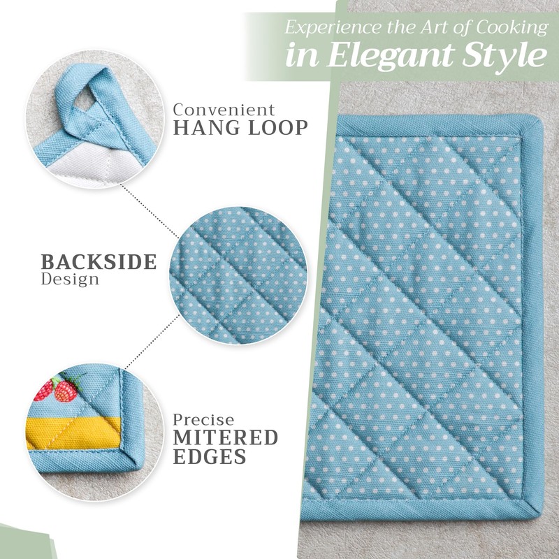 Maison d' Hermine Spring/Summer Set with Oven Gloves and Pot