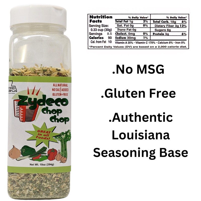 Two 10-ounce Shakers of Zydeco Chop Chop Cajun Seasoning Base