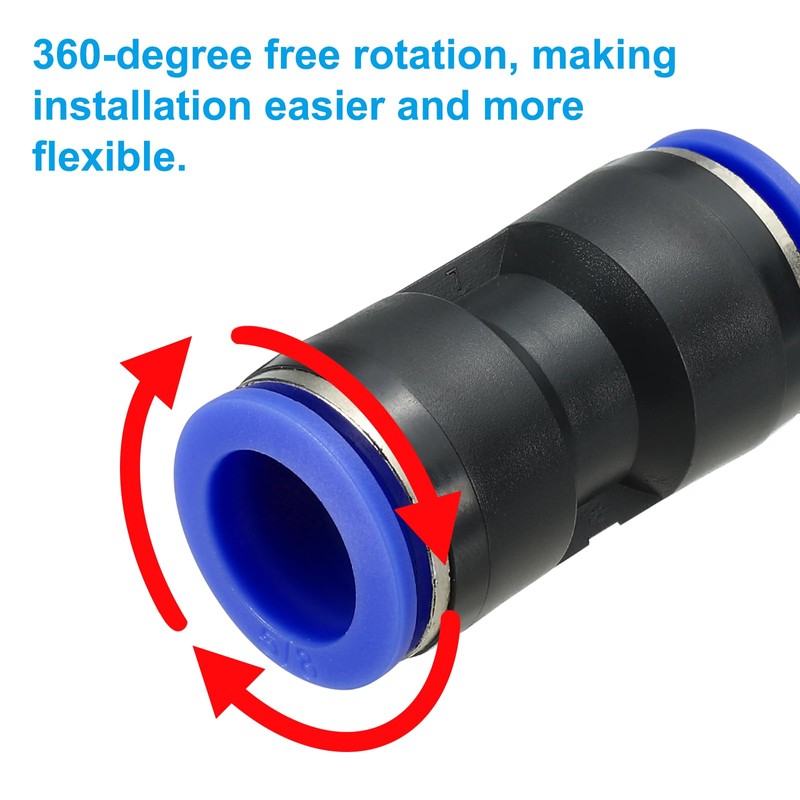 PATIKIL 5/8 Inches Push to Connect Fittings, 5Pcs Plastic Air